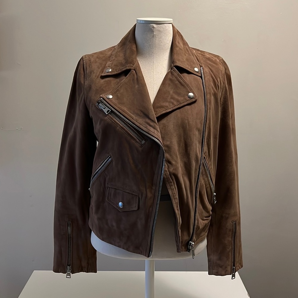 Like NEW! AllSaints Chine Suede Biker Jacket